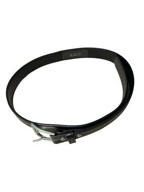 5.11 Tactical Black Leather Belt With Silver Buckle - Durable & Stylish Design